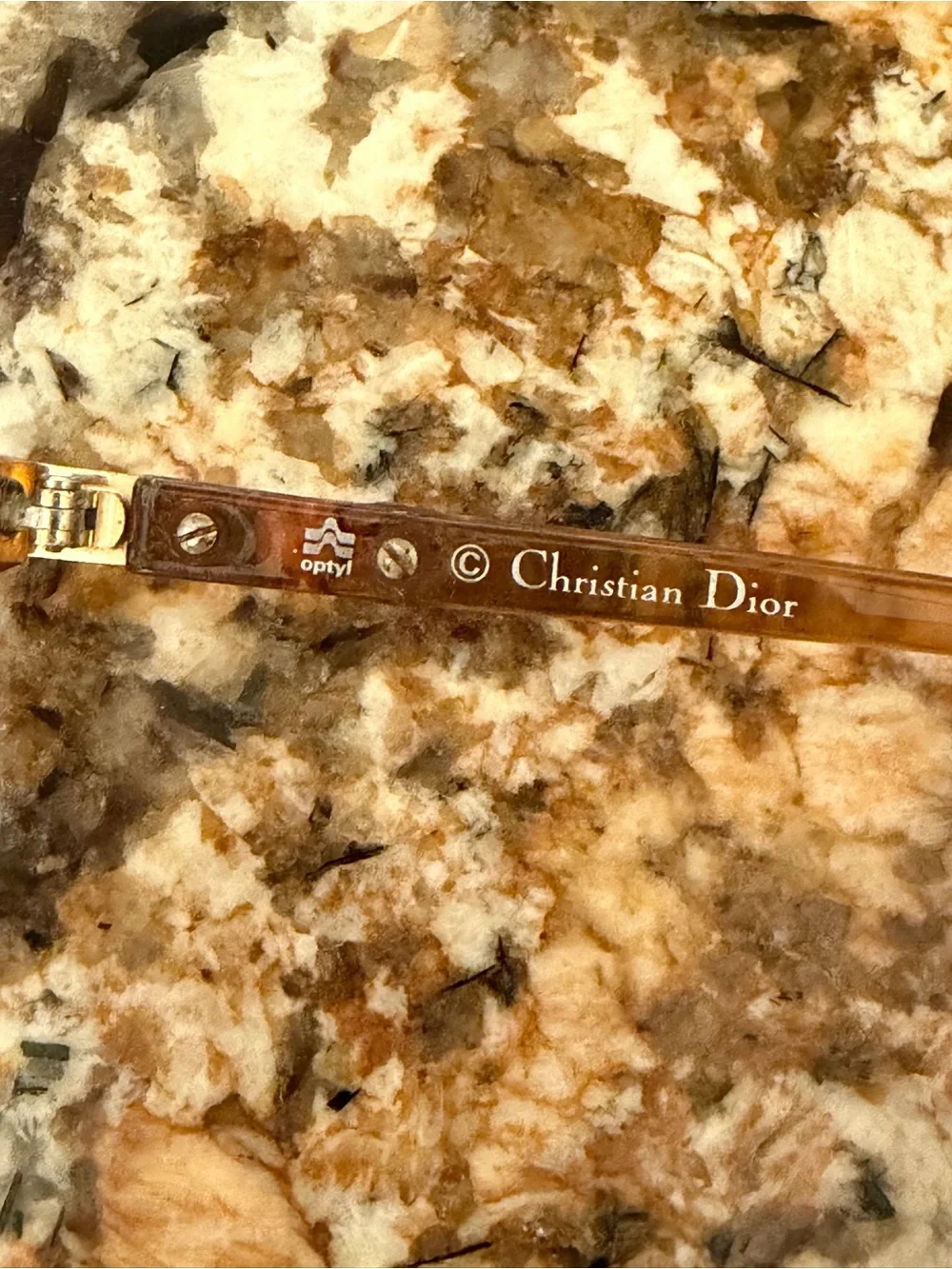 Christian Dior Vintage Women Amber Brown Transparent Glasses RX * Frames Only * - Picture 3 of 3